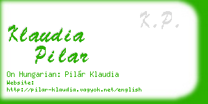klaudia pilar business card